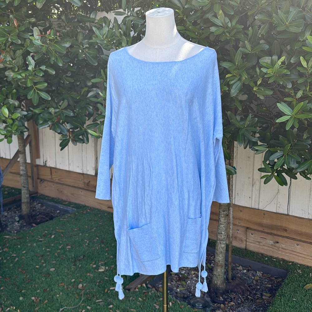 Lilly Pulitzer Cotton Light Blue Pom Pom Sweater